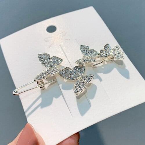 Butterfly Bobby Pin Decorative Rhinestone Butterfly Hair Barrette Bridal Hair Clip Women Sweet Hair Clip Headwear Coxeer