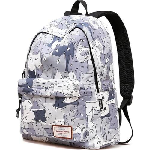 Famous Brand Womens Waterproof Backpacks Cat Cartoon printing Schoolbags For Girls Children Travel Bags School Bag Hot Sale
