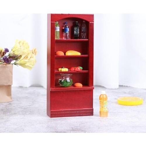 1PC 17.8*7.8*3.1cm 1:12 Dollhouse Miniature Wood Bookshelf Display Cabinet Furniture Decor DIY Toy