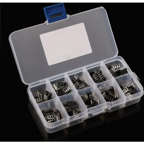 100Pcs DIP IC Kit NE555 UC3842 UC3843 UC3845 24C02 24C04 24C08 24C16 24C32 24C64 New