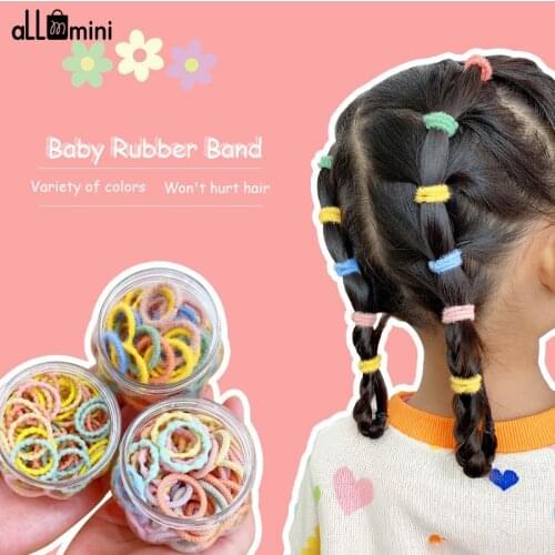 100Pcs/Box Children Cute Colors Soft Elastic Hair Bands Baby Girls Lovely Scrunchies Rubber Bands Kids Hair Accessories New
