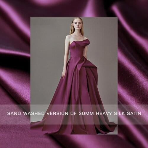 30momme wine red sand washing thicken 100% satin silk garment materials Chinese dress DIY clothes fabrics Freeshipping