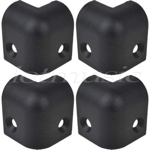 4Pcs Black Hard Plastic Guitar Amp Amplifier Speaker Cabinet Corner Protectors S