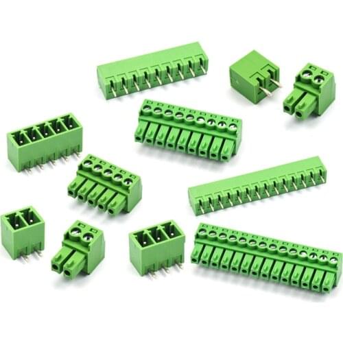 5set KF2EDG 3.81MM plug-in type pcb terminal curved straight pin + socket 2P 3P 4P 5P 6P 7P 8P 9P 10P 11P 12P 13P 14P 15P 16P