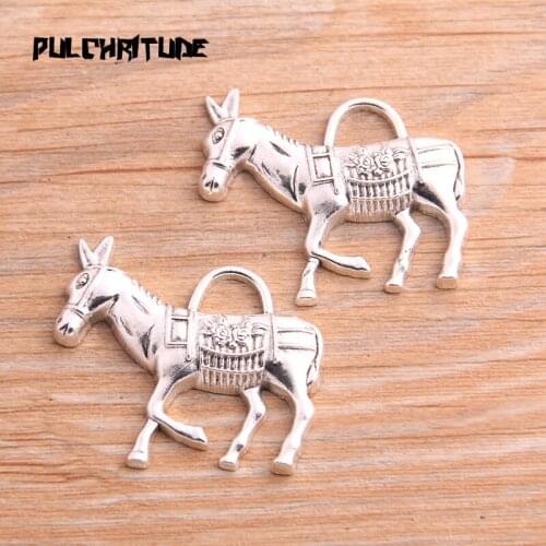 6PCS 30*34mm New Product Antique Silver color color Color Animal Horse Charms Pendant Jewelry Metal Alloy Jewelry Marking