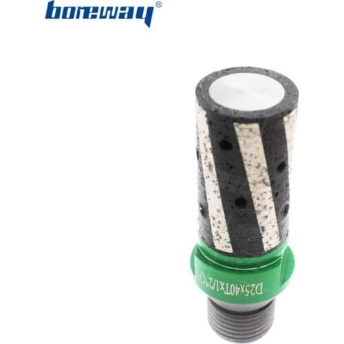 Boreway Supply A Piece of D25*40T*1/2"G Countertop Diamond Finger Drill Bits With Resin Filled For Side Polishing On CNC Machine