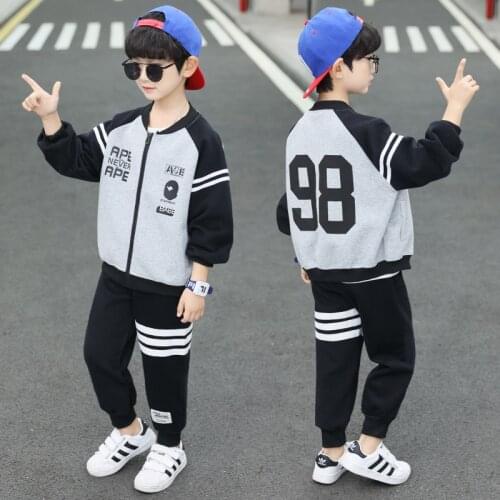 Kids Zipper Jacket Clothes for Boys Girl Outfits Baseball Uniform Casual Sport Suits 4 6 8 10 12 14 Years Children Tracksuit Set