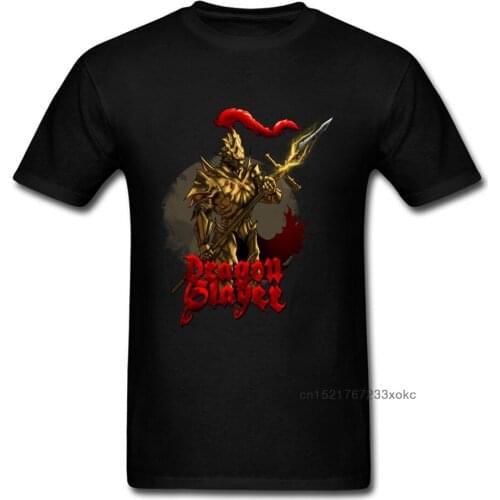 Dragon Slayer Ornstein Tops T Shirt Newest Men T-Shirt Geek Tshirts Cotton Game Clothing Retro Tops Warrior Tee Wholesale