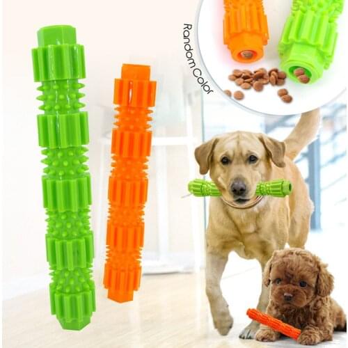 Pet Dog Toy TPR Resistant Bite Stick Training Bite Toy Can Put Snacks Can Clean Oral Multi-function Pet Supplies Cats Chew Toys