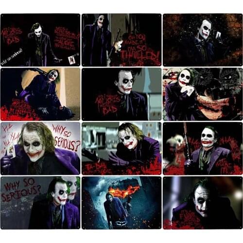 Classic Movie Joker Poster Clown Metal Tin Signs Bar Pub Cafe Wall Art Stickers Best Gift Plaque Home Decor 20x30cm