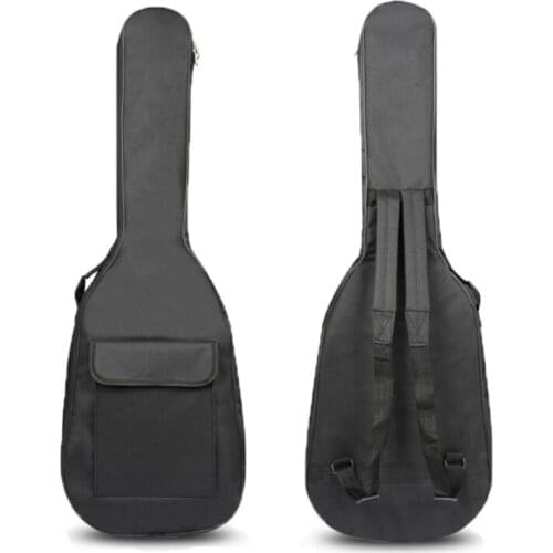 Double Straps Oxford Padded Electric Bass Guitar Bags Soft Case Gig Waterproof Black Solid Backpack