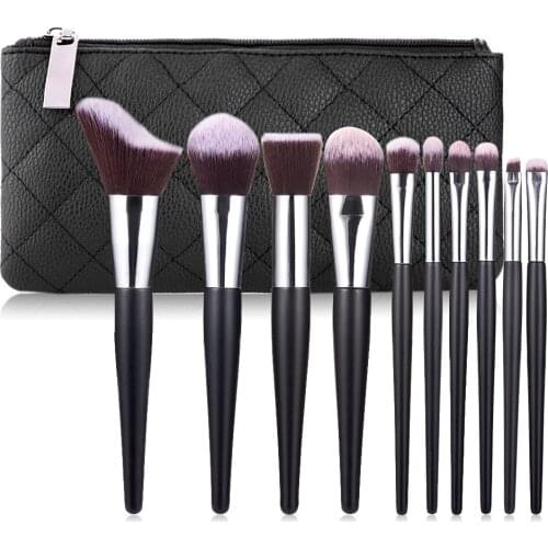10 pcs Makeup Brushes Set Foundation Powder Blush Eyeshadow Sponge Brush Soft Hair Cosmetic Tools Make Up Brushes Kits