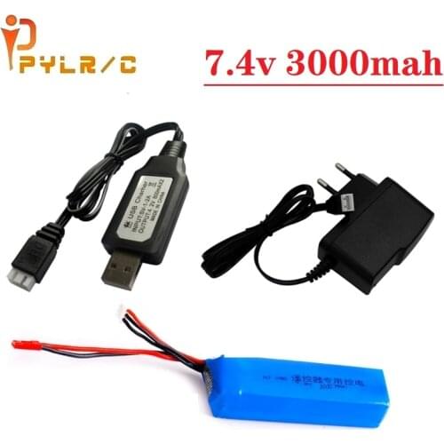 Upgrade 3000mAh 7.4V Rechargeable Lipo Battery for Frsky Taranis X9D Plus Transmitter 2S Lipo Battery Charger Toy Accessories