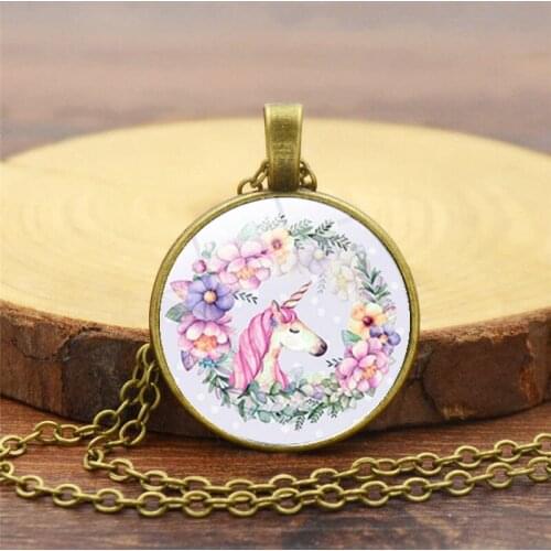 12 Style Fashion Cartoon Animal Pattern Necklace Glass Dome Pendant Necklace for Women Firends Sweater Chain Jewelry Gift