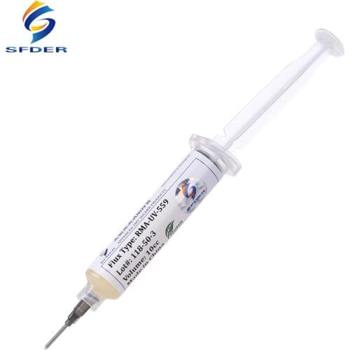 10CC BGA Soldering Flux Paste RMA-UV-559 NO-Clean Soldeerpasta Solder Paste With Needle BGA Rework Tools