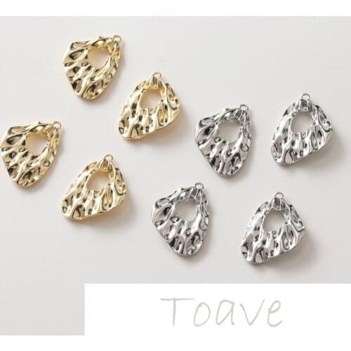 14K gold-plated copper plated real gold color-preserving special-shaped hollow pendant diy earring material accessories