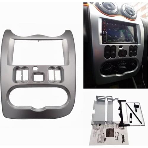 2 Din Car Radio Fascia fit for Renault Logan Dacia Duste Logan fascia frame Panel DVD dash mount kit adapter trim Bezel