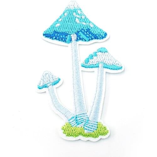 Mushroom Size:4.6x7.2cm Iron On Patch Embroidered Applique Sewing Clothes Stickers Garment Apparel Accessories Badges