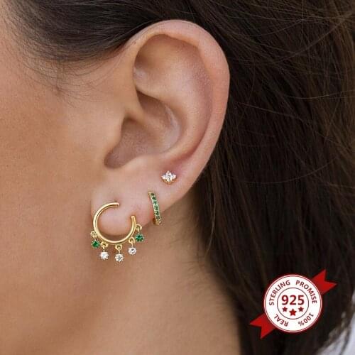 925 Sterling Silver Ear Needle Stud Earring Romantic Earrings White And Green Crystal Earrings Valentines Day Gift Jewelry