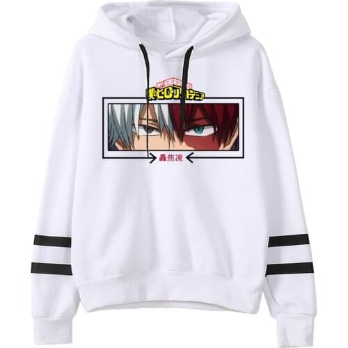 Hoodie Sweatshirt Anime My Hero Academia Print Hoodies Men Shoto Todoroki Eyes Harajuku Streetwear Male