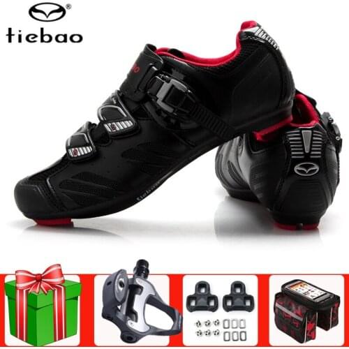 TIEBAO Road Cycling Shoes add pedal set Pro Self-Locking Bike Bicycle Ultralight Athletic Racing men Sneakers sapatilha ciclismo