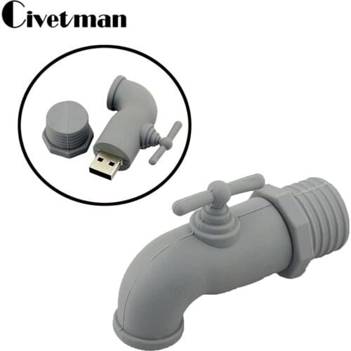 Gray Faucet USB Flash Drive 64GB USB Memory Stick Disk Tool Water Tap 4GB 8GB 16GB 32GB Pendrive 128GB 256GB Pen Drive