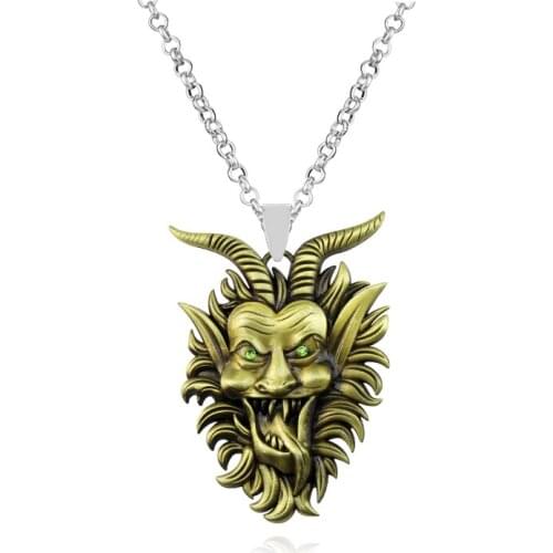 Halloween Jewelry Never Fading Stainless Steel Satan Demon Boy Men’s Favorite Necklace Pendant Gift