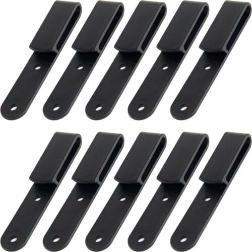 10PCS/LOT Tactical Black Long Tough Clip J-Clip Belt Clip Universal Sheath/Holster Clip Loop With Mounting Screws