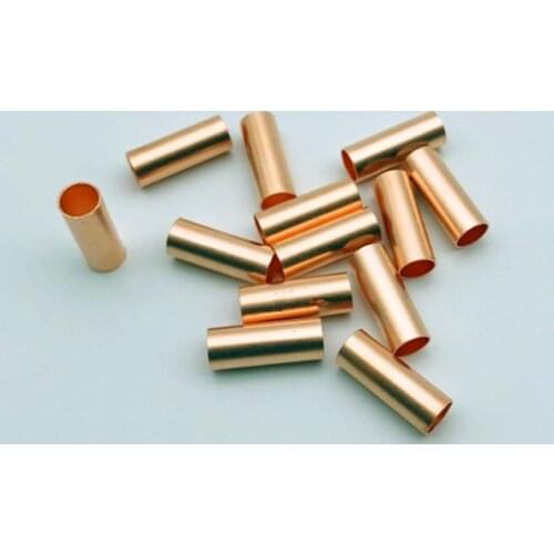 100PCS Copper connecting pipe wire joint small copper tube intermediate joint direct connection pressure pipe cold pressed