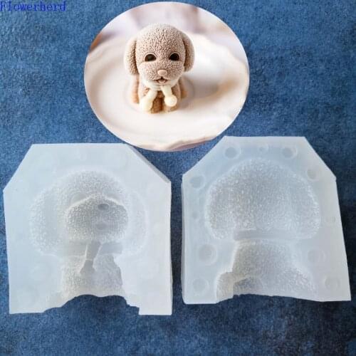 3D Scarf Dog Teddy Dog Silicone Mold Fondant Cake Mold Chocolate Mold DIY Baking Decoration Tool Handmade Soap Mold Plaster Mold