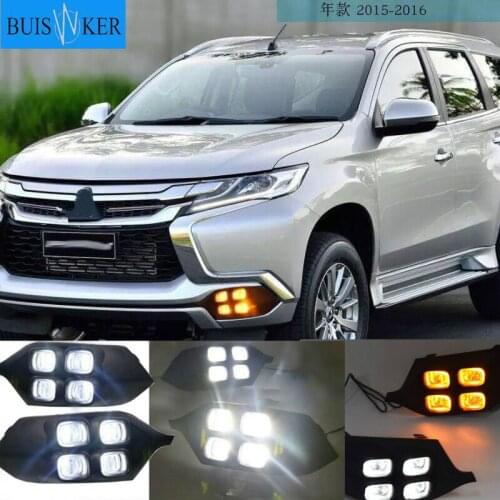 4Eyes Super Brightness Car Accessories ABS 12V LED Daytime Running Light DRL Lamp For Mitsubishi Pajero Sport 2016 2017