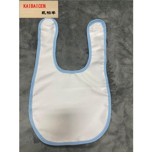 50pcs/Lot Fashion DIY Sublimation Blank Baby Bib Handkerchi with loop For Heat Transfer Press Machine Polyester Saliva Towels