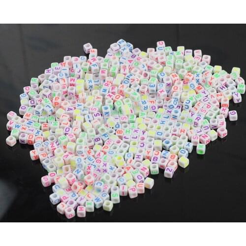 Tassina 100 pcs Florescence Light Glow in the night Bracelet Charms For DIY Loom Bands Cube Beads Acrylic Beads Loom Band