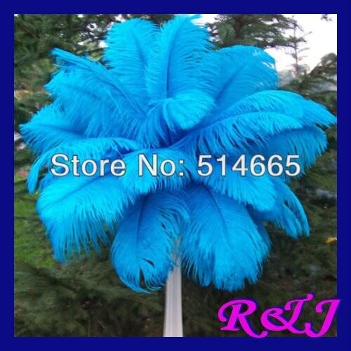 EMS Free shipping 100pcs/lot 16-18inch 40-45cm light blue Ostrich drab feather ostrich plumage ostrich plume