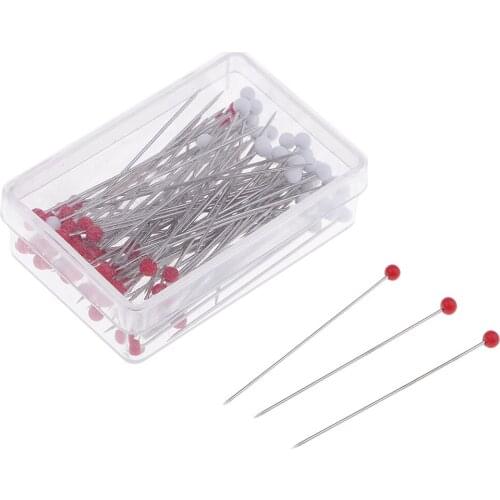 100pcs Red White Patchwork Pins Sewing Pins For Sewing Dressmaking Quilting