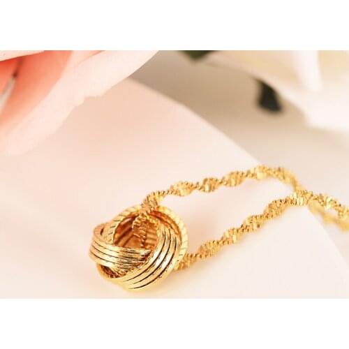 Gold Ethiopia cross knot pendant Necklace For Men/Women Gift Copper Pendant & Chain Lucky JewelryAfrica girls party gifts