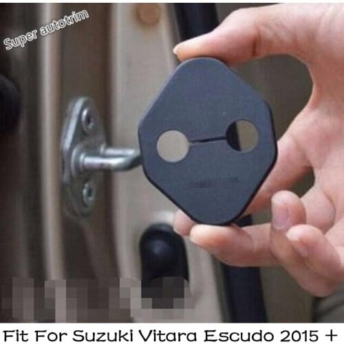 Lapetus Auto Black Inner Door Lock Protector Cover Trim 4PCs For Suzuki Vitara Escudo 2015 - 2021 Plastic Interior Parts