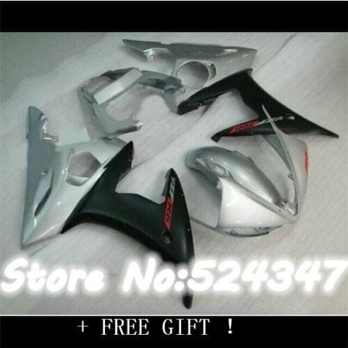 Fei-Body parts for R6 fairing kits 2003 2004 2005 silver black YZF R6 motorcycle fairings bodywork kit 03 04 05