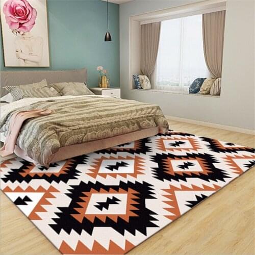 Classic Ethnic Style Yellow Black Diamond Carpet Carpets For Living Room Bedside Blanket Area Rug Soft Study Room Floor Mats