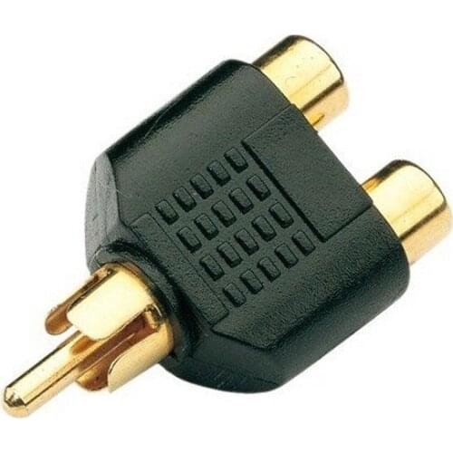 Lot 10/100PCS RCA Splitter AV Audio Video Plug Converter 1 Male to 2 Female Gold Plate Cable Connecter Adapter AV Jack RCA Plug