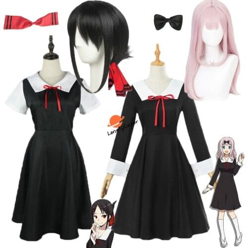 Anime Kaguya Sama Love Is War Cosplay Costume Shinomiya Kaguya Fujiwara Chika Wig Dress Uniform School Girls Women Outfit