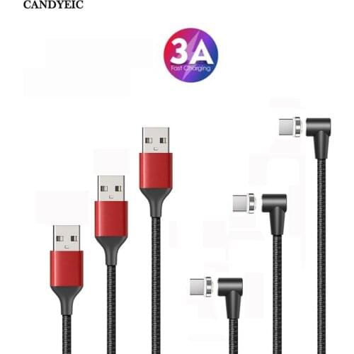 CANDYEIC Magnetic Charge Cable For Samsung A8s Charger Charging The Phone 3A Elbow Magnetic Adapter