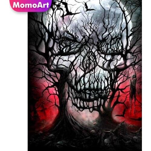 MomoArt DIY Diamond Mosaic Skeleton New Arrival Rhinestone Diamond Embroidery Tree Painting Cross Stitch Scenery Halloween Gift