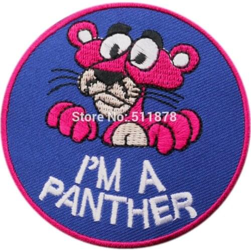 THE PINK PANTHER I'm A Panther Movie TV Series Costume Cosplay Embroidered Emblem iron on patch Baseball Cap Badge
