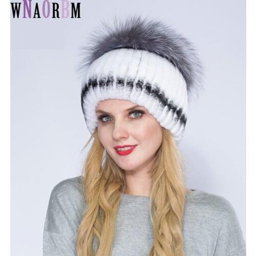 Natural Rex Rabbit Fur Hats For Women Fashion Red Fox Fur Crown Warm Luxury Latest High quality Winter Hat fur hat