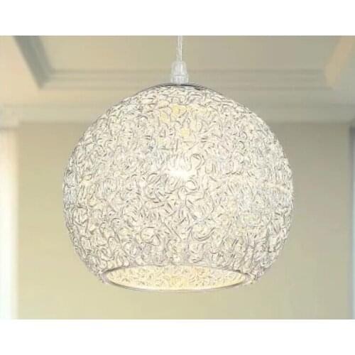 New Modern Nordic E27 Round Aluminum Wire BALL Pendant Lamp Light Fixture for Dining room Kitchen bar Lighting free shipping