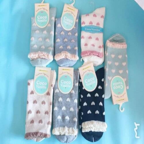 Autumn Winter Multi-color Lace Socks Cotton Fashion Lovely Girl High Quality Ladies Socks Mix Color 7pair/lot