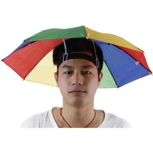 Portable Umbrella Head-mounted Umbrella Hands-free Fishing Hat Tea Picking Hat Hiking Golf Beach Head-mounted Headdress Camping