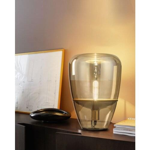 Postmodern glass table lamp simple creative personality living room Nordic designer art study bedroom bedside table lamp