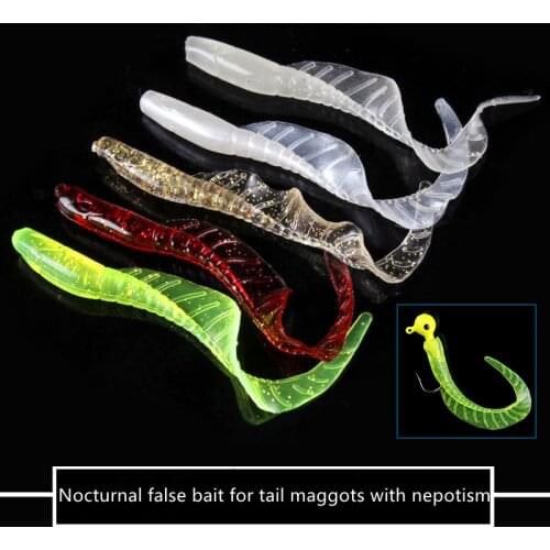 1.8g/5.8cm Lifelike Long Tail Worms Lures Artificial Silicone Soft Bait Bass Pike Fishing Lure Wobbler Fish Lure Simulated Bait